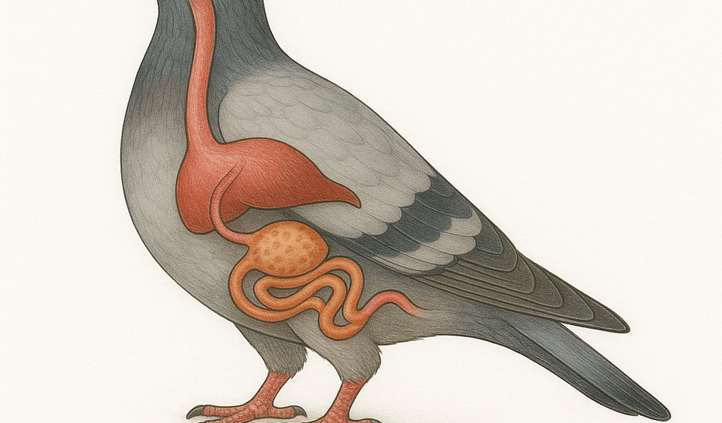 Appareil digestif pigeon voyageur