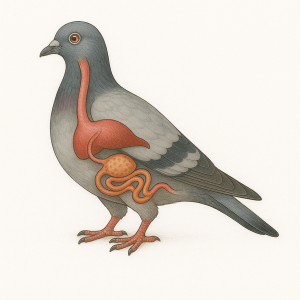 Appareil digestif pigeon voyageur