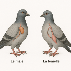 Appareil genital pigeon voyageur