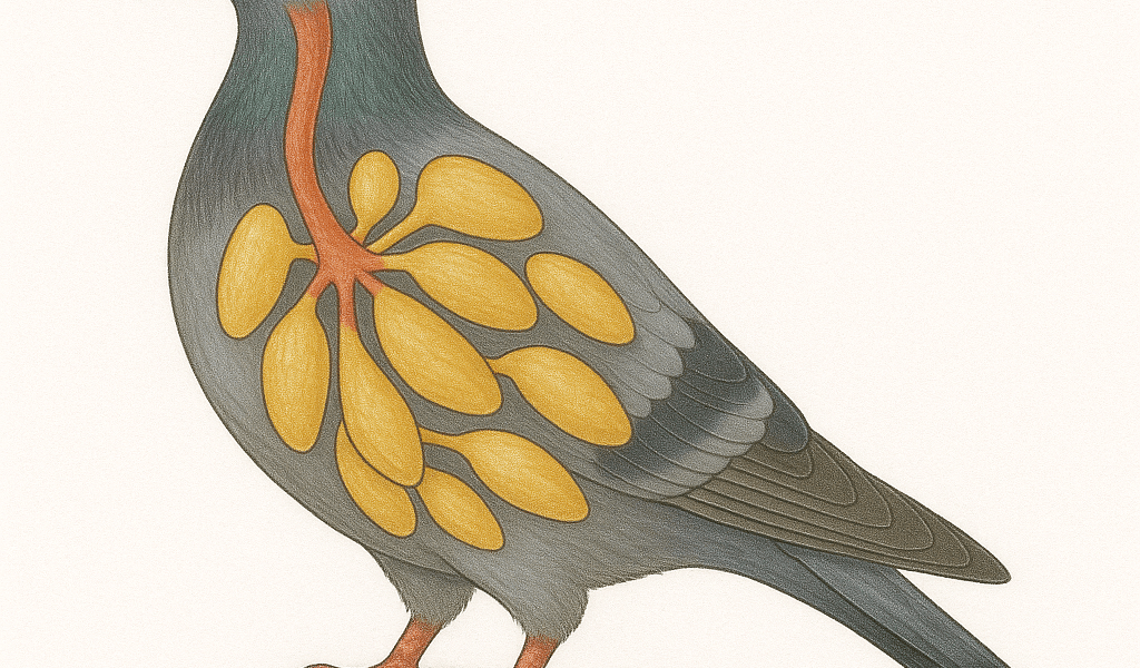 Appareil respiratoire pigeon voyageur