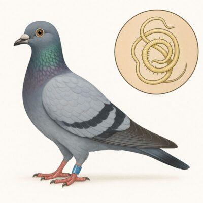 Cheilospirura spinosa parasite rare du pigeon voyageur