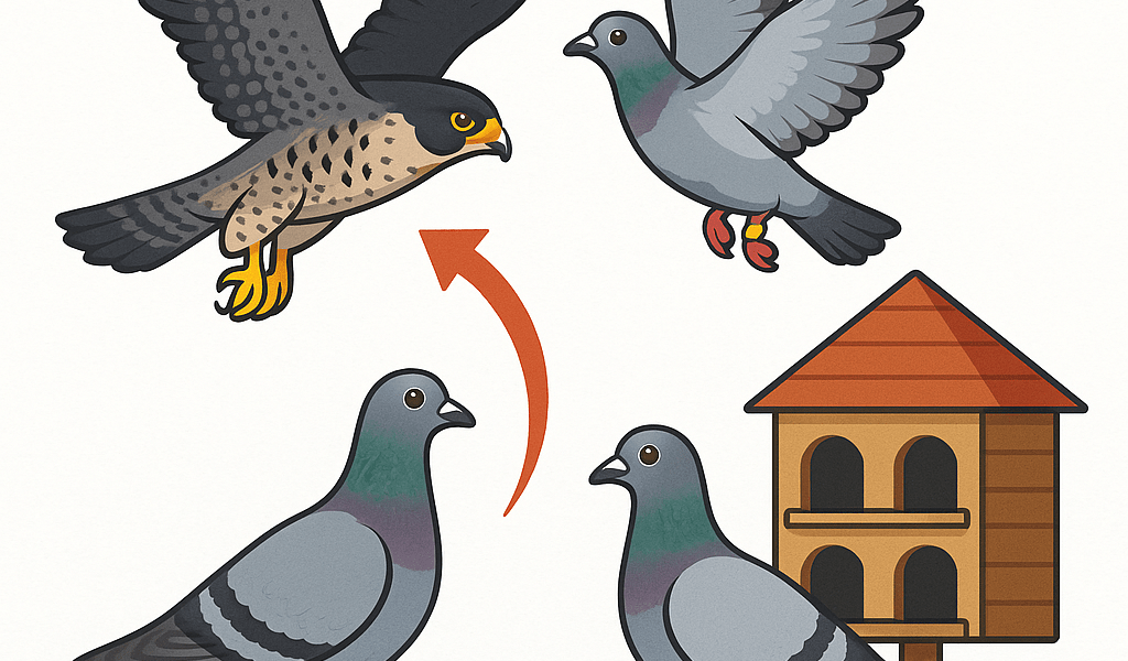 Faucon pelerin et pigeon voyageur limiter les pertes
