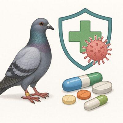 Pigeon voyageur et antibiotiques sante et resistance