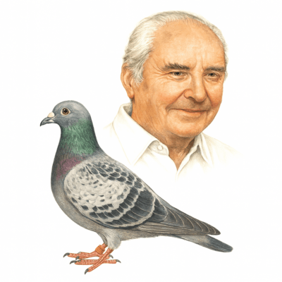 pigeon voyageur la Peureuse et Noel De Scheemaecker
