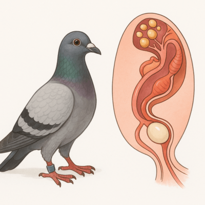 Appareil reproducteur de la femelle pigeon voyageur