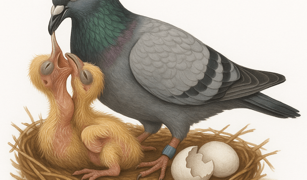 Pigeon voyageur reproduction lait de jabot developpement du pigeonneau et secrets dun elevage reussi