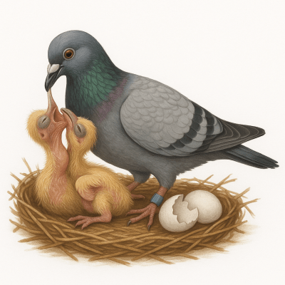 Pigeon voyageur reproduction lait de jabot developpement du pigeonneau et secrets dun elevage reussi