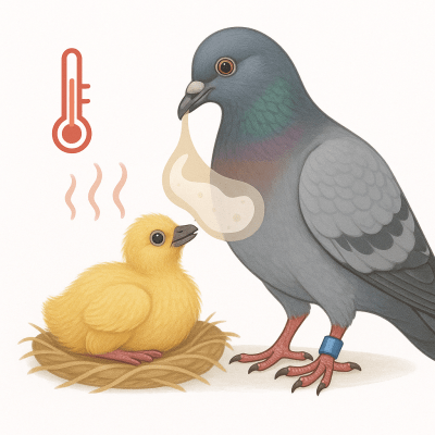 Developpement du Pigeonneau Lait de Jabot Croissance et Thermoregulation pour Former un Pigeon Voyageur Champion