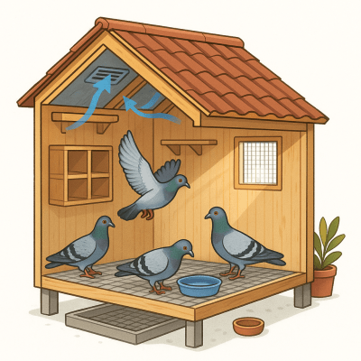 Le Colombier Ideal pour le Pigeon Voyageur — Oxygene Isolation et Sante Parfaite