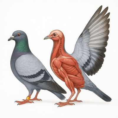 Pigeon voyageur comprendre limportance de la musculature de laile et du plumage pour la performance