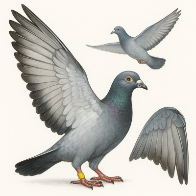 Pigeon Voyageur LAile Miroir de la Performance et de la Selection Naturelle