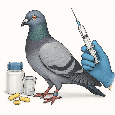 Pigeon voyageur bien administrer la medication et les traitements collectifs