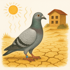 Pigeon voyageur chaleur secheresse et chauffage au colombier