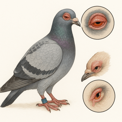 Pigeon voyageur : comprendre la “maladie des yeux” et le coryza au colombier 2 Pigeon voyageur comprendre la maladie des yeux et le coryza au colombier