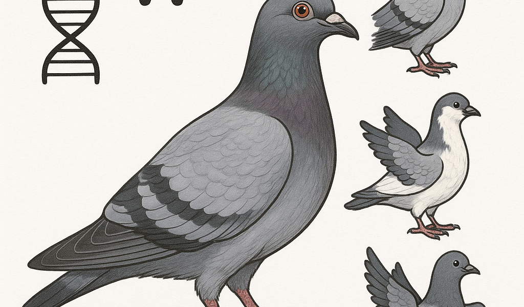 Anomalies genetiques et mutations chez les pigeons voyageurs