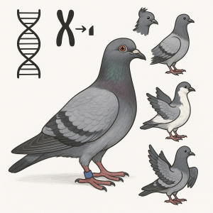 Anomalies genetiques et mutations chez les pigeons voyageurs