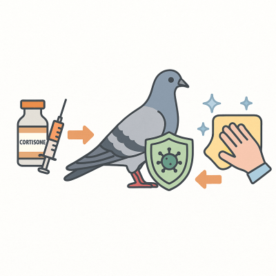 Pigeon voyageur sante cortisone et hygiene a lepreuve du temps