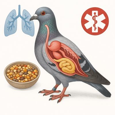Pigeon voyageur nutrition respiration et sante