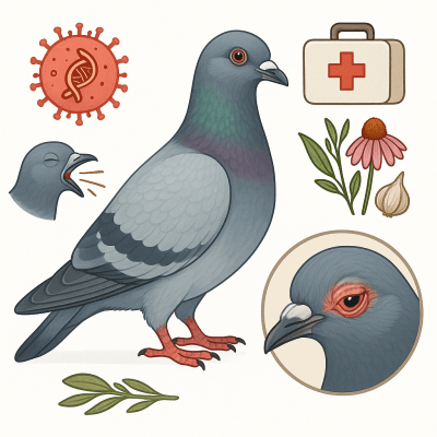 Coryza herpetique chez les pigeons voyageurs