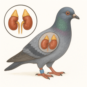 Les glandes surrenales chez le pigeon voyageur