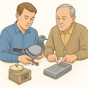 Depouillement et constatation chez le pigeon voyageur