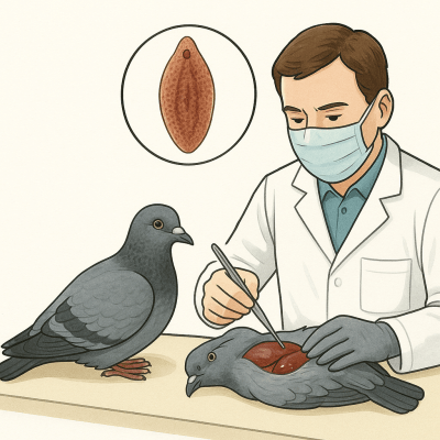 Douve du foie chez le pigeon voyageur ? 2 Douve du foie chez le pigeon voyageur