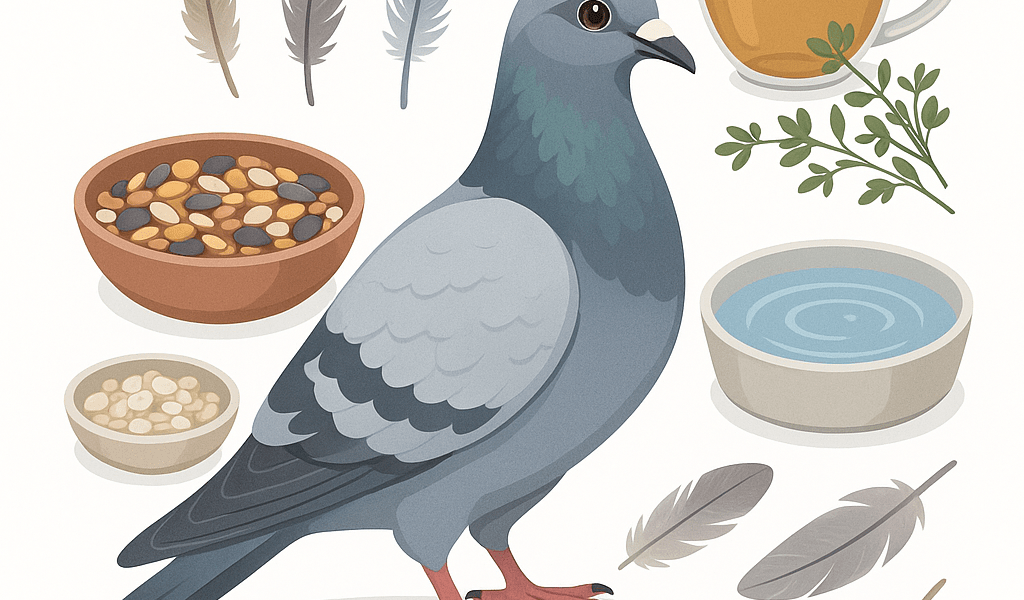 En periode de mue chez les pigeons