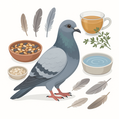 En periode de mue chez les pigeons