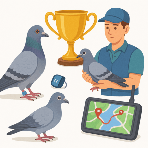 Les concours de fond chez les pigeons voyageurs